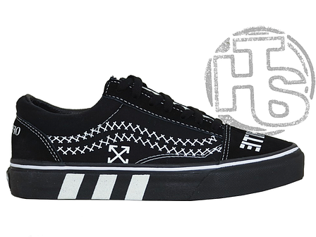 Жіночі кеди Vans Old Skool x Off White Black White, фото 1