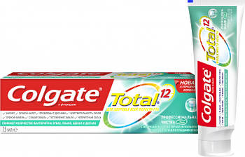 Зубна паста-гель "Професійна Чистока" Colgate Total 12 75 мл