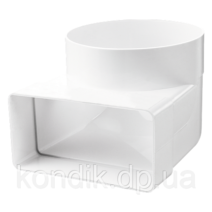 Сполучне коліно 90° для плоских і круглих каналів 55*110-100, фото 1