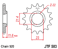 JTF583.14 Звезда на 14 зубов для YAMAHA TT 250 R 1993-2006