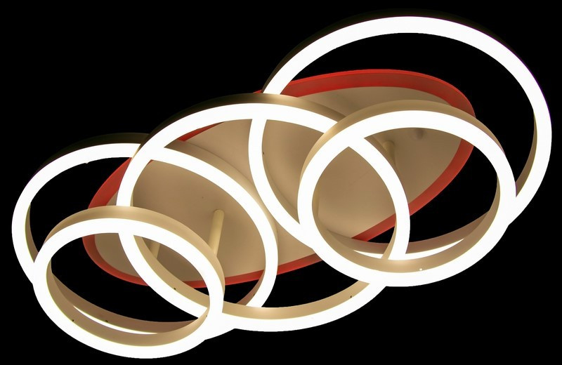 Яскрава сучасна люстра 55015/3+2WH LED 3color dimmer, фото 1