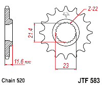 JTF583.13 Звезда на 13 зубов для YAMAHA TT 250 R 1993-2006