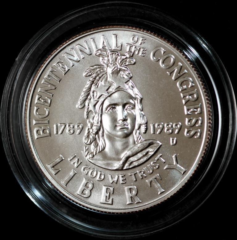 Монета США 50 центів 1989 р. "200 років Конгресу"
