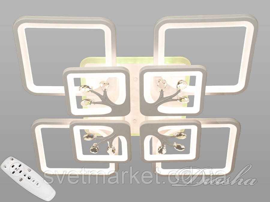 LED-люстра з димером і RGB-підсвіткою 8157/4+4WH LED RGB dimmer