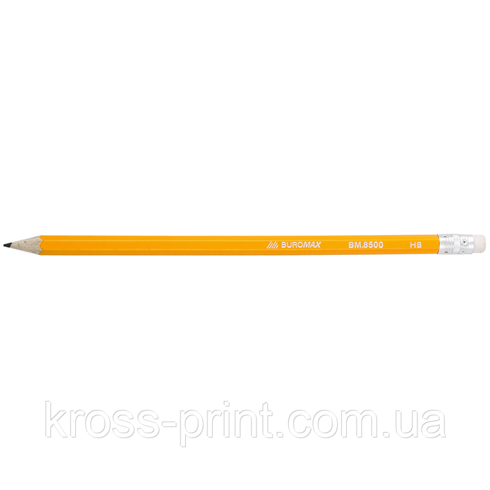 Олівець графітовий CLASSIC, HB, з гумкою, жовтий корпус, туба 100 шт.