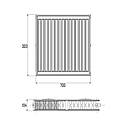 Радіатор сталевий Aquatronic 22-До 300х700 нижнє підключення, фото 2