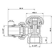 Кран радіаторний SD Forte Powerful 1/2" з антипротечкою кутовий SF233W15, фото 2