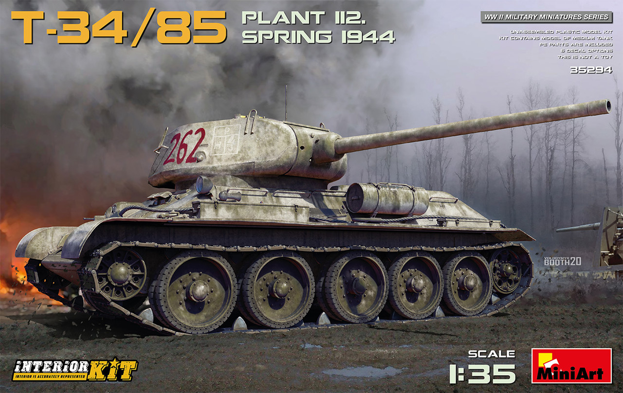 Т-34/85, завод № 112 (весна 1944 р.). Збірна модель з інтер'єром в масштабі 1/35. MINIART 35294