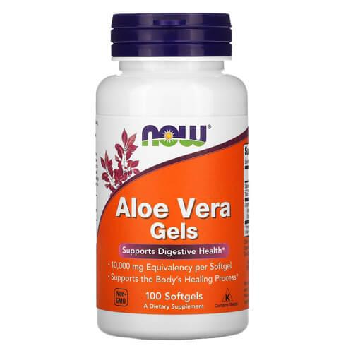 Органічний концентрат алое вера, NOW Aloe Vera Gels 100 м'яких капсул
