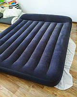 Велика надувна ліжко Intex 64144 з підголовником, розмір 183x203x25 см