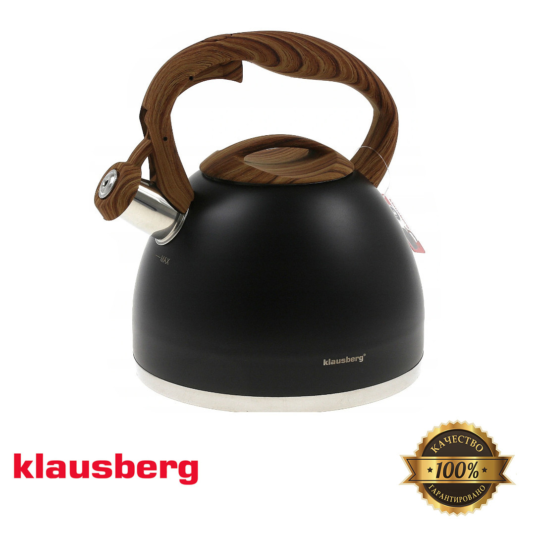 Чайник з нержавіючої сталі зі свистком 3 л Klausberg KB-7450, фото 1
