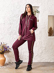 Демісезонний жіночий спортивний костюм Slazer, костюм-трійка, штани + футболка + куртка, Розміри 50-56