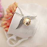 Набір підвіска та браслет Золотий снітч із Гаррі Поттера кулон крила ангела, фото 2