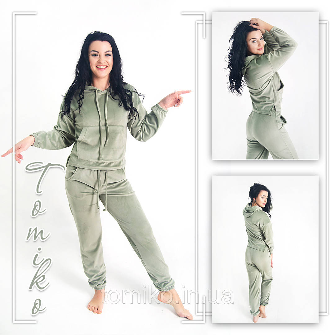 Костюм з плюшевого велюру капюшоном, фото 1