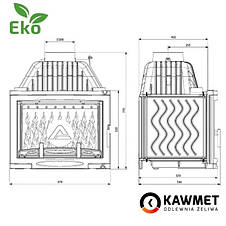 Камінна топка KAW-MET W17 (16.1 kW) EKO з шибером, фото 2