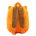 Дитячий міні рюкзачок для малюків Лисичка маленький для садочка м'який велюр дошкільний помаранчевий жовтий, фото 3