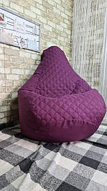 Крісло Мішок, безкаркасне крісло Груша ХХХЛ, колір сірий Рогожка +Ромб. Великий розмір 140*100 см бордо