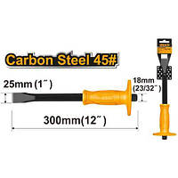 Зубило плоское 24x18x300 мм с рукояткой INGCO