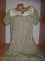 Ночная рубашка Euro 100% хлопок производство Узбекистан размер 50-52 короткий рукав леопардовый принт