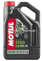 Масло 4T, 4л (полусинтетика, 10W-40, 5100) Motul Франция