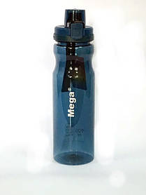 Пляшка спортивна 0,9л Mega Tritan MT090LPBS для води напоїв, фляга пластикова для спорту, синя