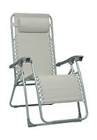 Кресло-шезлонг складноеTime Eco TE-10SD, раскладной стул с регулируемой спинкой, Серый