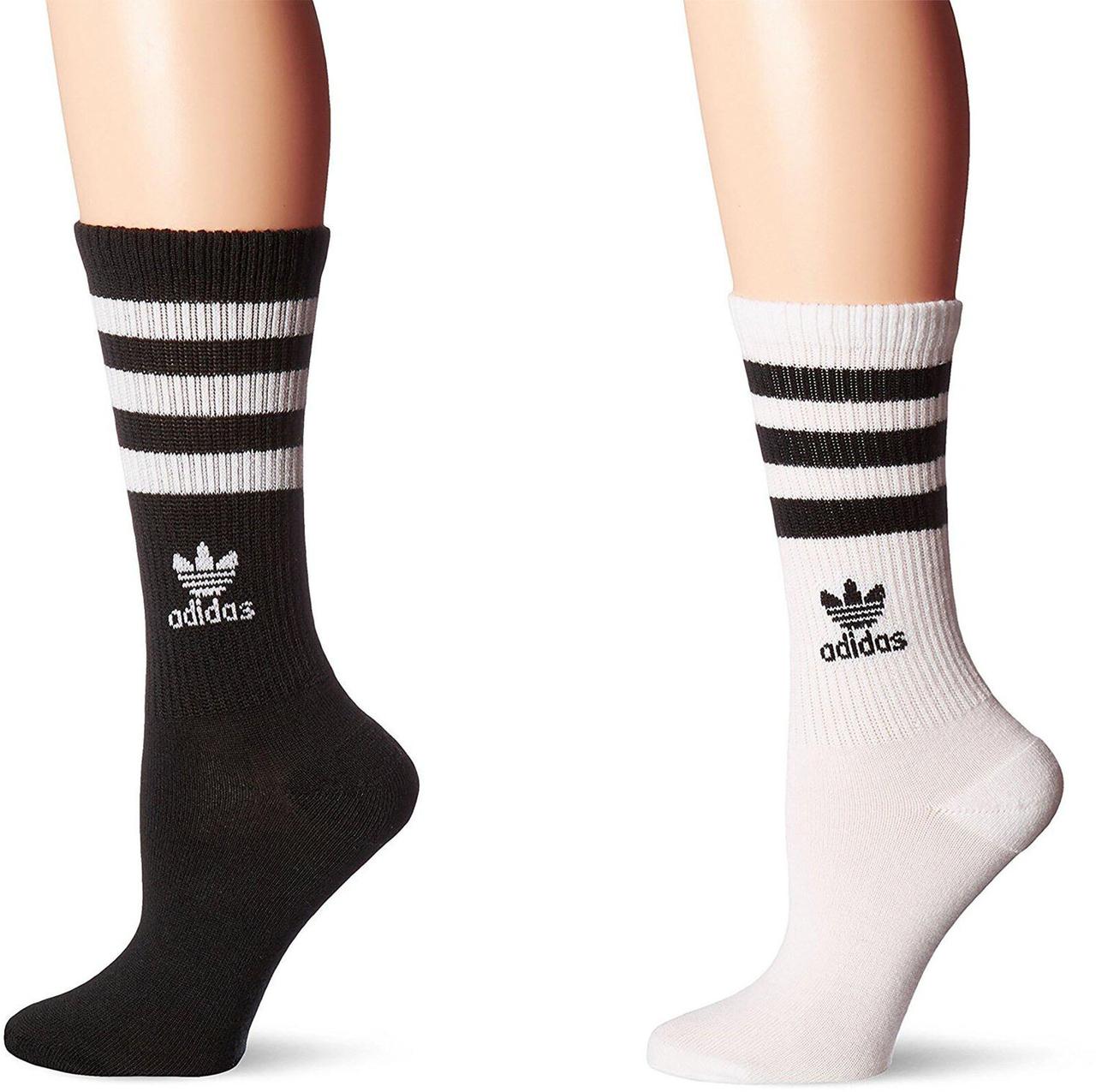 Женские чёрные высокие носки Адидас на голень полу гетры носки Adidas высокое качество - обычная цена гольфы - фото 2 - id-p1380270413