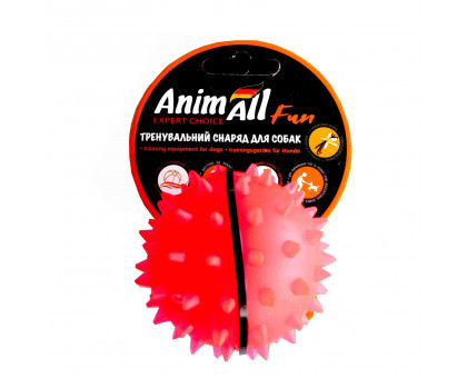 Фото - Іграшка для собаки AnimAll Игрушка  Fun мяч-каштан, коралловый, 7 см 