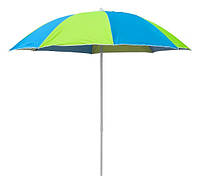 Пляжный зонт-тент Time Eco TE-008 от солнца и дождя с креплениями для фиксации тента, лайм / голубой