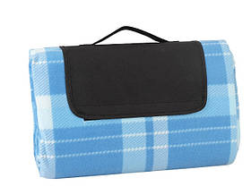Туристичний килимок Time Eco TE-201, килимок-сумка пляжний, підстилка для походів, блакитний у клітинку