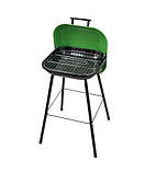 Гриль вугільний Time Eco TE-22040B портативний із кришкою для барбекю, Чорний із зеленим, фото 6