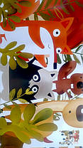 Вінілова наклейка на стіну, в дитячу, в дитячий садок "звірі на відпочинку Be Happy Day 49см*50см (лист 30*90см), фото 3