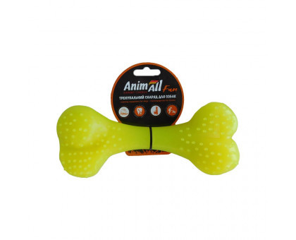 Фото - Іграшка для собаки AnimAll Игрушка  Fun кость 88111, желтая, 12 см 