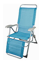 Кресло-шезлонг складное Time Eco ТЕ-26 ST, портативный раскладной стул с регулируемой спинкой, Голубой