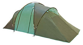 Туристичний намет Time Eco Camping 6 двошаровий, з тамбуром та москітною сіткою для 6 осіб, Зелений