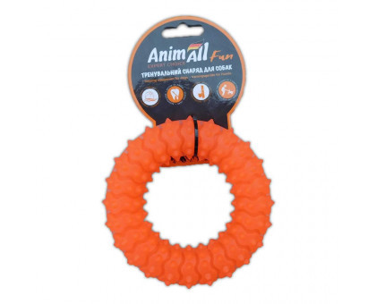 Фото - Игрушка для собаки AnimAll Игрушка  Fun кольцо с шипами, оранжевый, 9 см 88162 