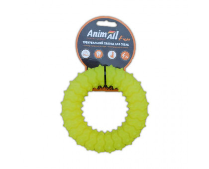 Фото - Игрушка для собаки AnimAll Игрушка  Fun кольцо с шипами, жёлтый, 9 см 