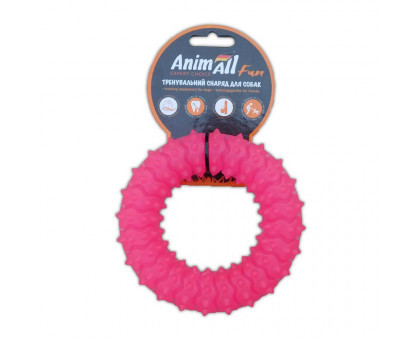 Фото - Игрушка для собаки AnimAll Игрушка  Fun кольцо с шипами, коралловый, 12 см 