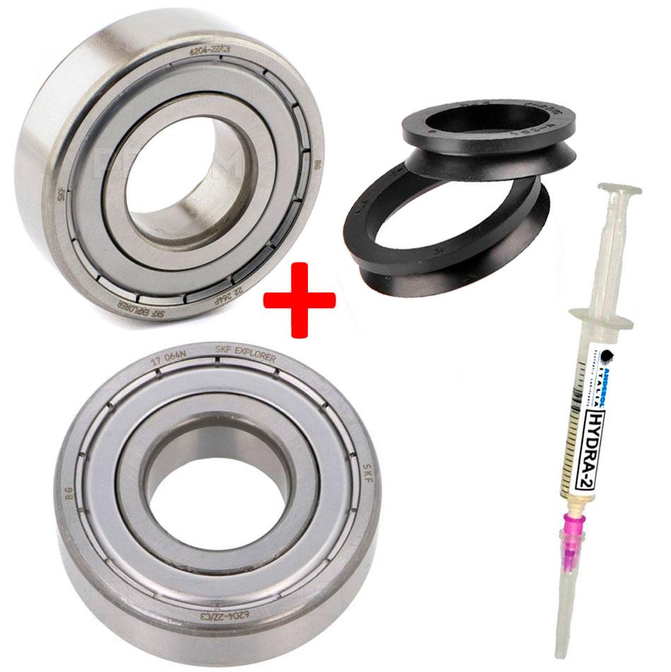 Підшипники для пральних машин Bosch Siemens (ремкомплект підшипники 6204+6204 та сальник V-Ring VA-28), фото 1