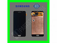 Дисплей Samsung A710 Black A7 2016 (GH97-18229B) сервісний оригінал (переклеєне скло)