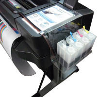 Профессиональная СНПЧ SuperPrint для HP DesignJet Т120 T520 24 дюйма на базе картриджей ДЗК с цепным подвесом