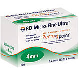 Голки BD Micro-Fine Plus ( БД Мікро-файн) 32G/4 мм ПОШТУЧНО, фото 3