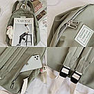 Рюкзак для дівчинки шкільний, водонепроникний хакі без ведмедика, з ромашкою Rentegner (AV263), фото 8