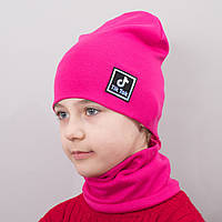 Дитяча шапка з хомутом КАНТА "TikTok" розмір 48-52 рожевий (OC-285)