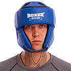 Шолом боксерський відкритий із посиленим захистом верхівки Boxer 2030 розмір XL Blue, фото 6