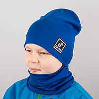 Дитяча шапка з хомутом КАНТА "TikTok" розмір 52-56 синій (OC-253)