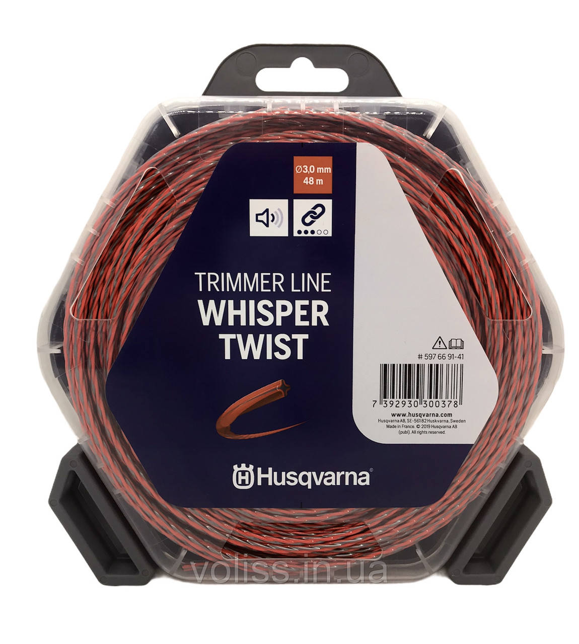 Ліска для мотокоси (корд) вита Husqvarna Whisper Twist 3,0 мм*48м