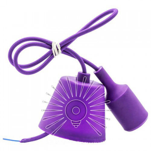 Підвіс пластиковий "T-подібний" + E27 фіолетовий 1 м для LED ламп Lemanso