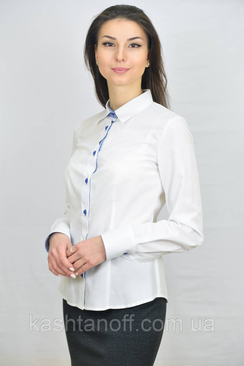 Біла блуза з довгим рукавом