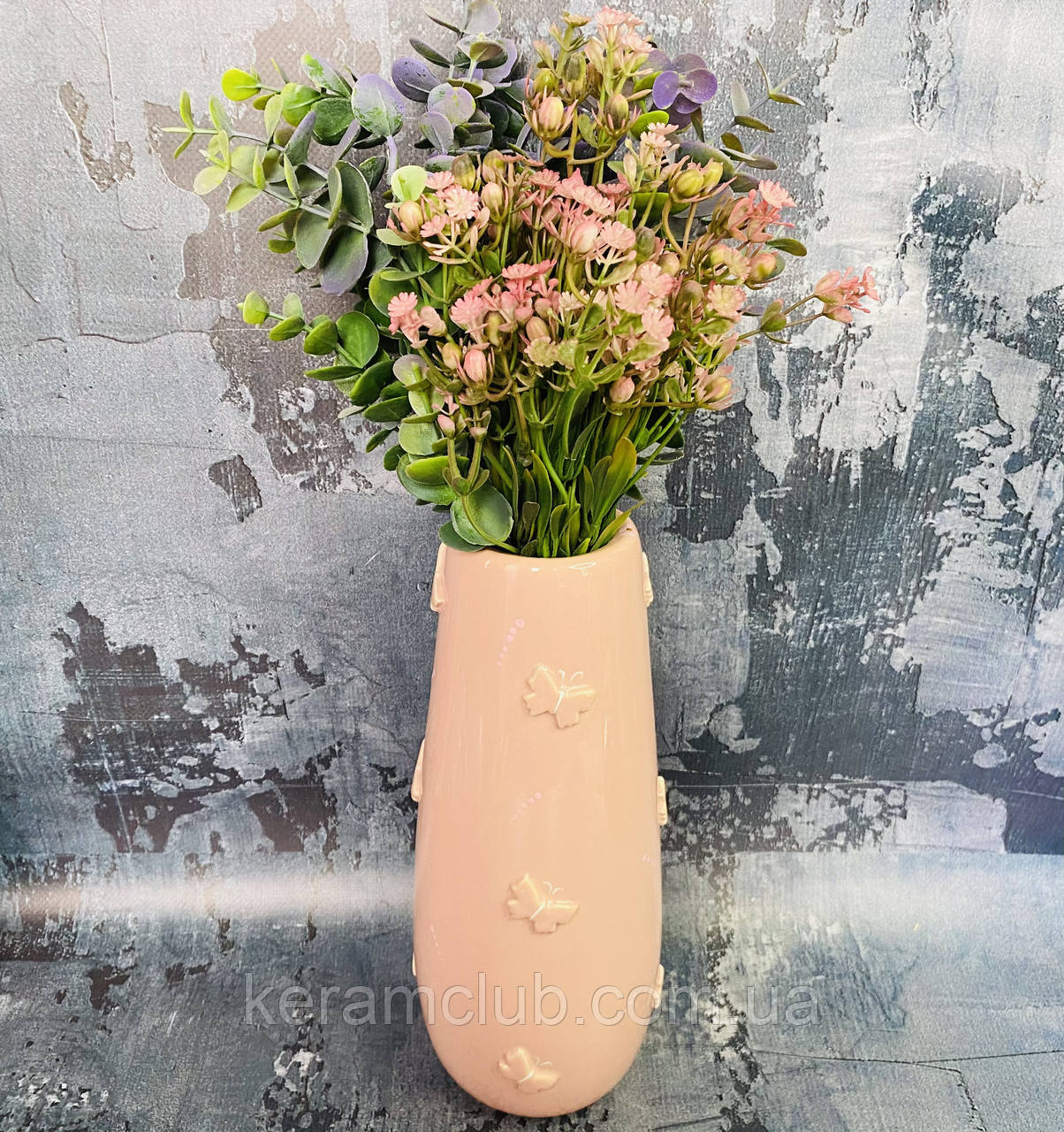Настольная ваза Керамклуб Конус h 27 см в розовом цвете - фото 1 - id-p1380384837